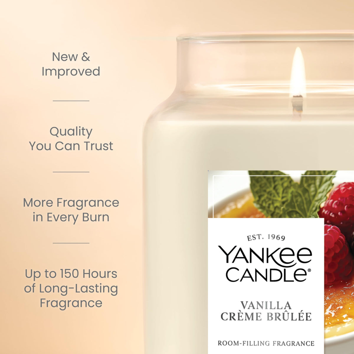 Yankee Candle Large Jar Scented Candle, Vanilla Crème Brulee, 22oz