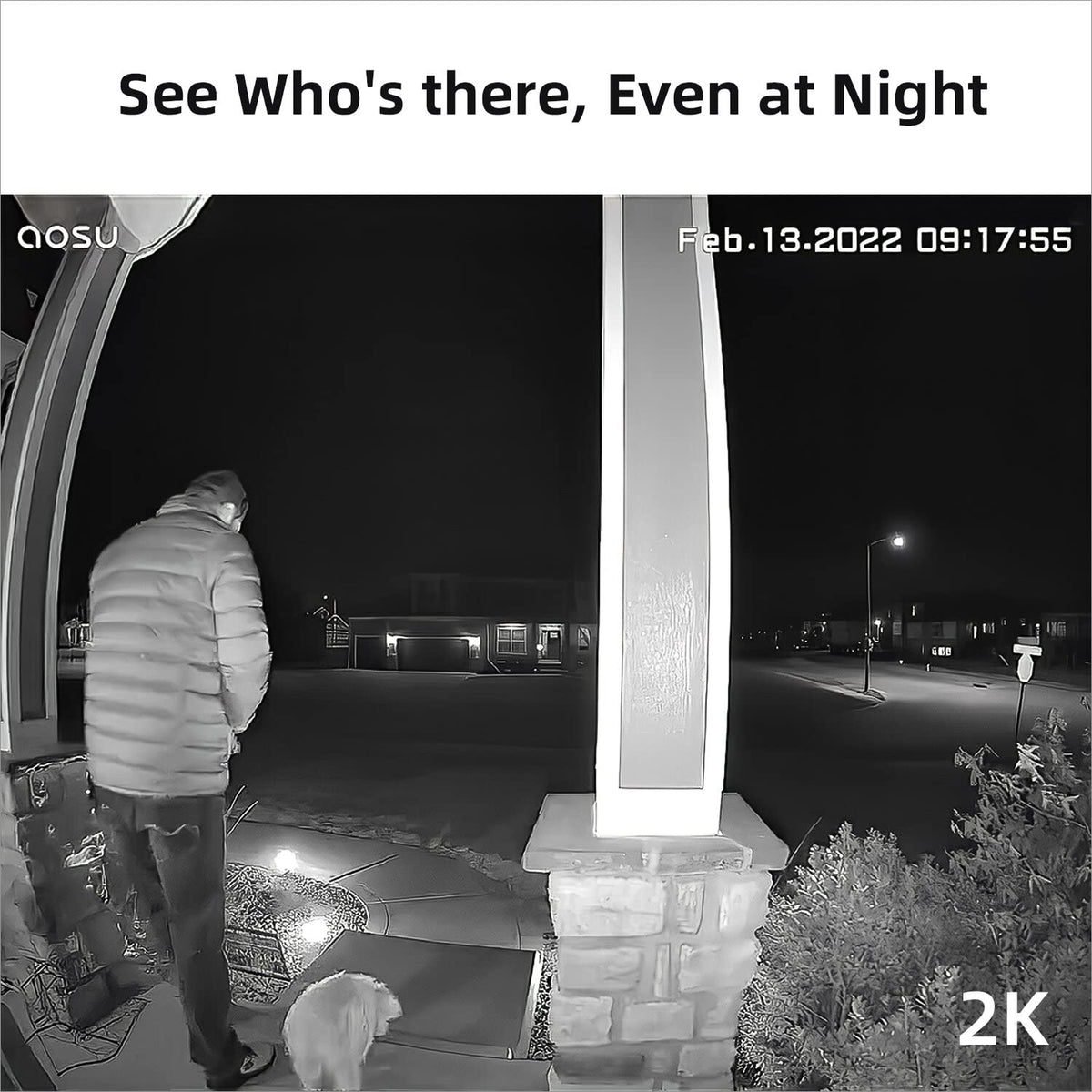 AOSU 2K Wireless Battery Video Doorbell with Chime