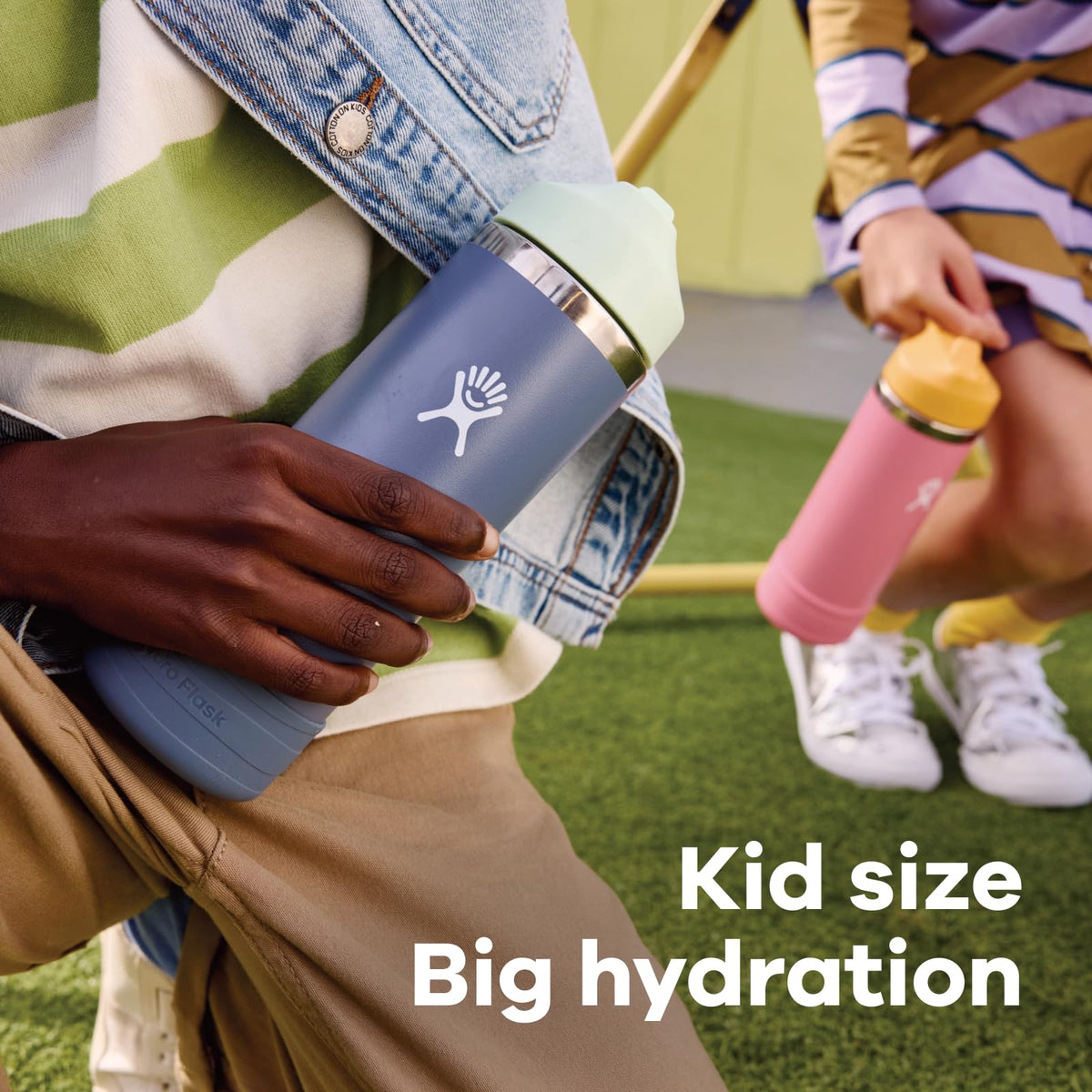 Kids Stainless Steel Bottle With Straw Cap and Boot, Coconut, 18 Oz