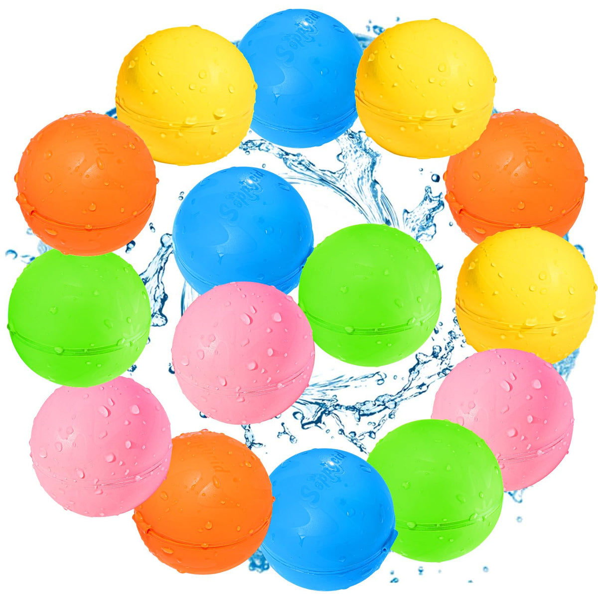 Smasiagon Reusable Magnetic Water Balloons, 15-Pack, Rainbow
