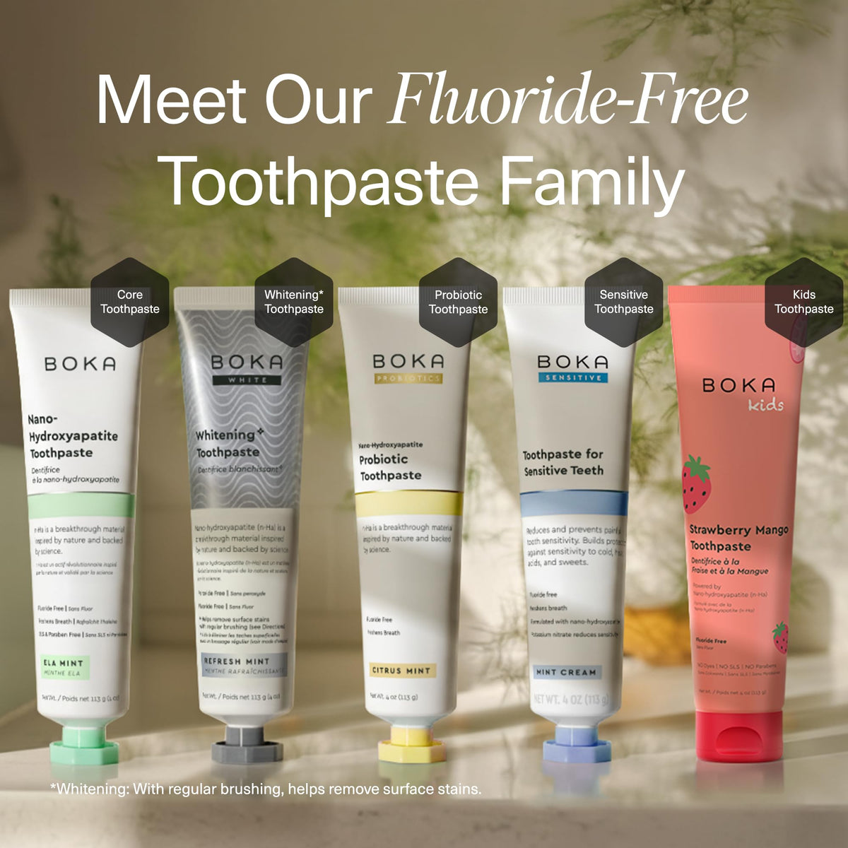Boka Fluoride-Free Nano-Hydroxyapatite Toothpaste, Ela Mint, 113 g