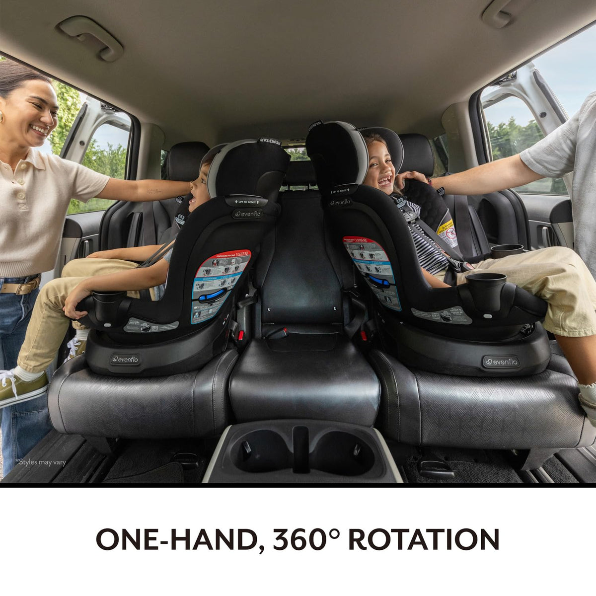 Evenflo Revolve360 Slim 2-in-1 Rotational Car Seat, Canton Black