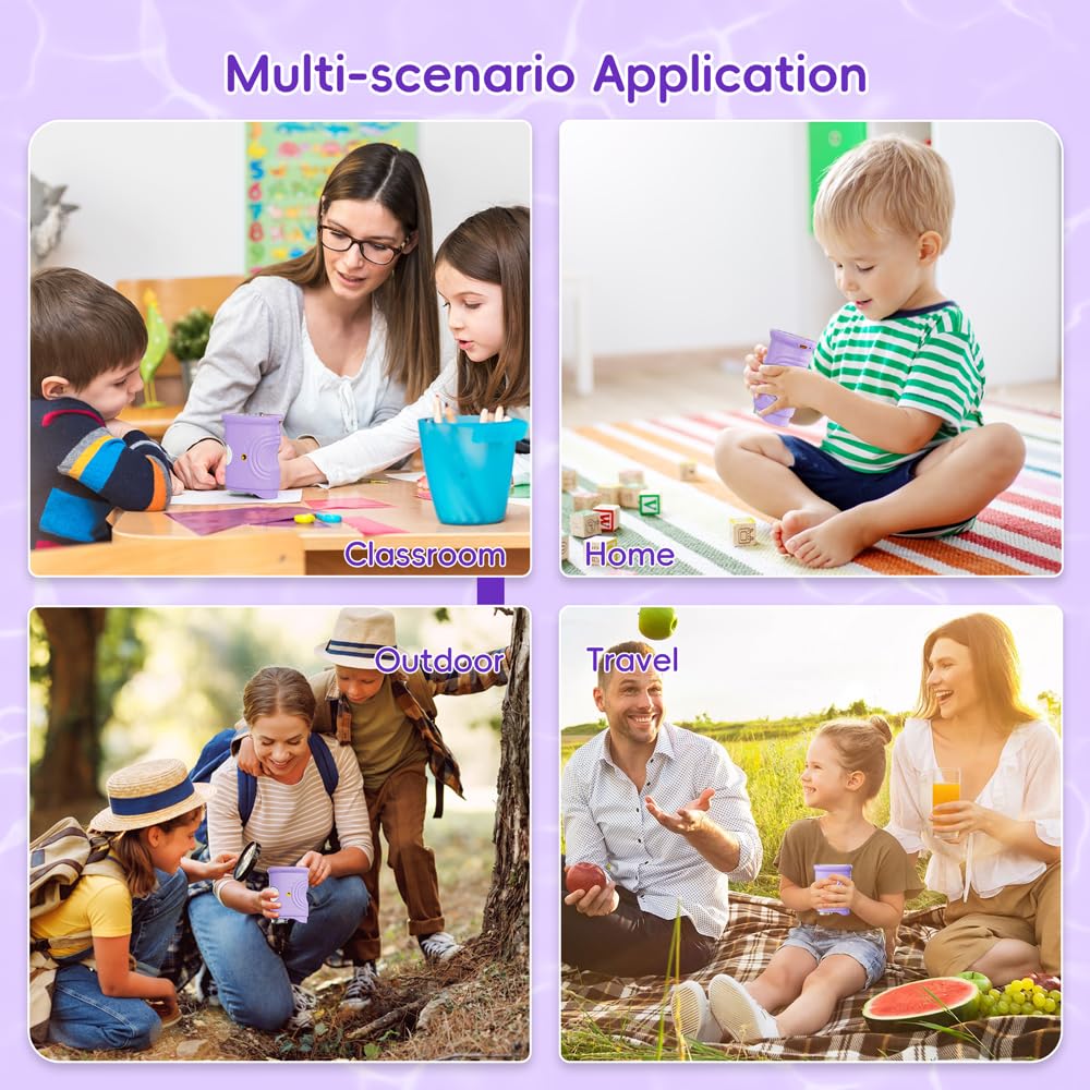 Temodu 1000X Kids' Digital Microscope with 2" Screen, Purple