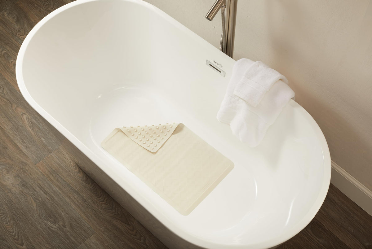 Rubbermaid Commercial Safti-Grip Bath Mat, White, 14 x 24 in.