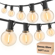 RTTY G40 Shatterproof LED Outdoor String Lights, 50 ft