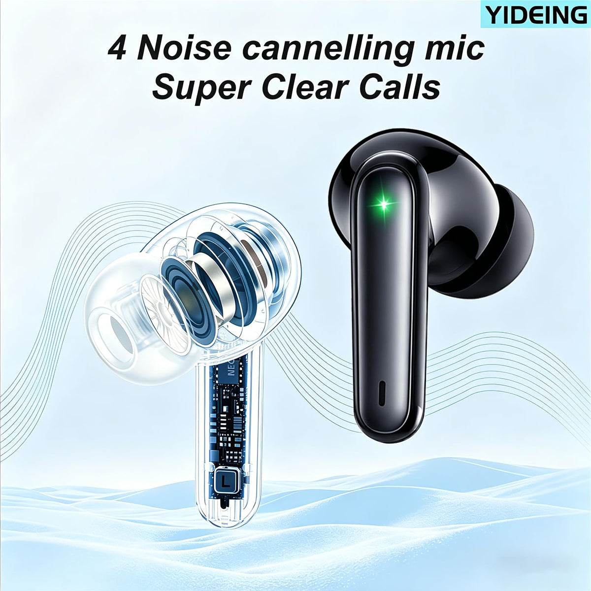 Wireless Earbuds Bluetooth 5.3 with Charging Case, Black