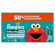 Pampers Baby Dry Ultra Diapers, Size 6 (23-44 lbs), 124 Count