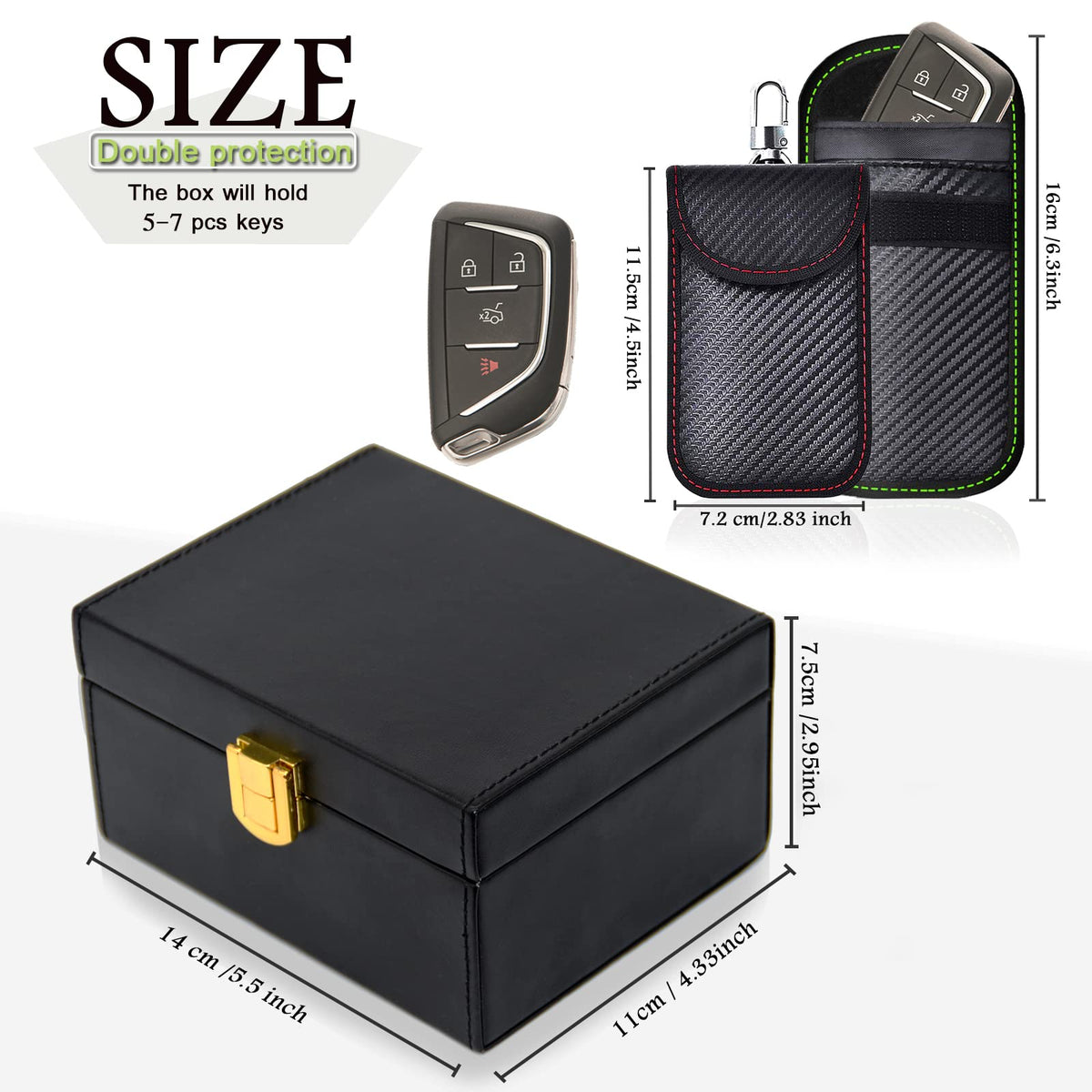 Faraday Box for Car Keys with 2 Faraday Bags