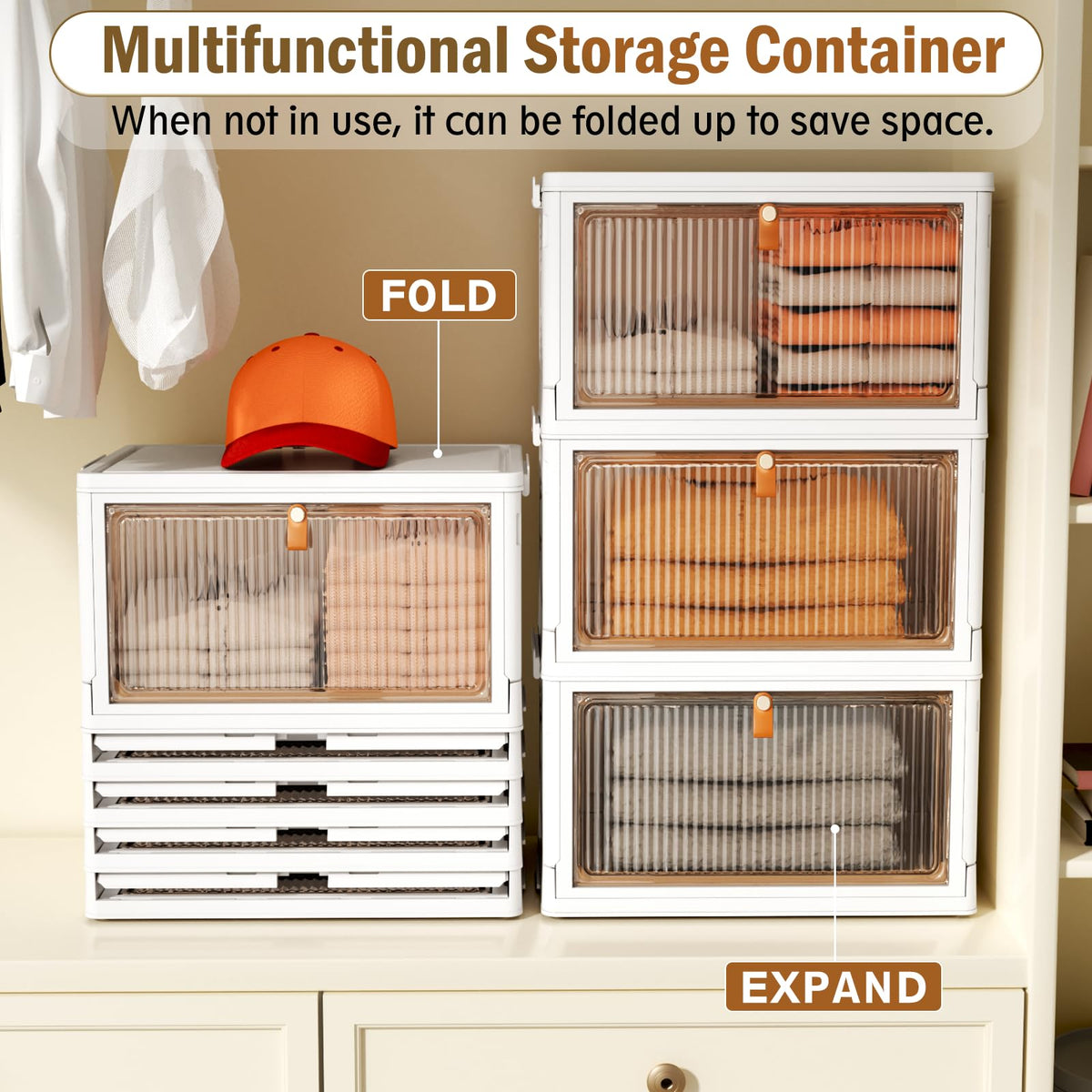 NestOrganix 4-Tier Plastic Storage Bins with Lid and Wheels, 23 QT