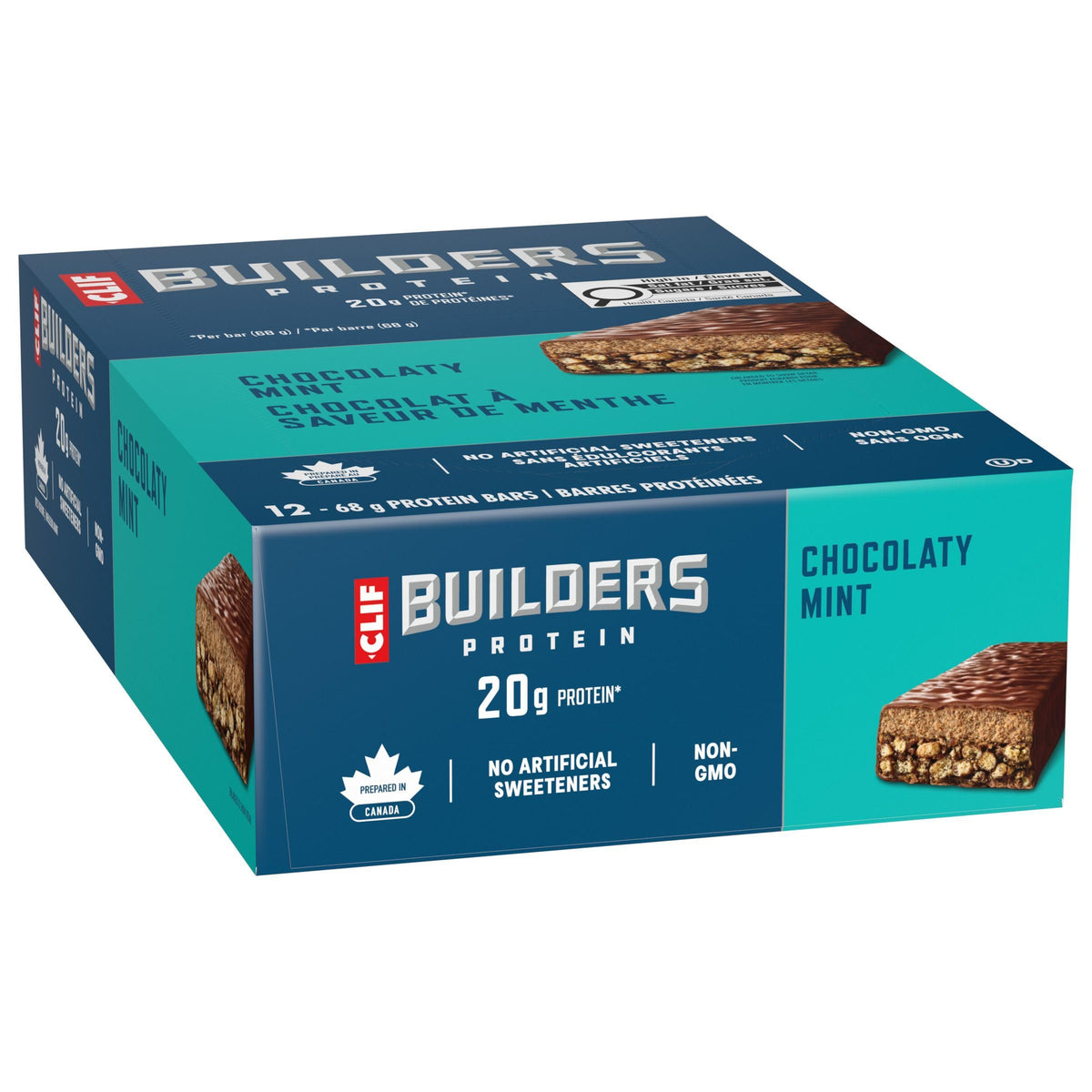 CLIF Builders Protein Bars, Chocolate Mint, 12 x 68 g