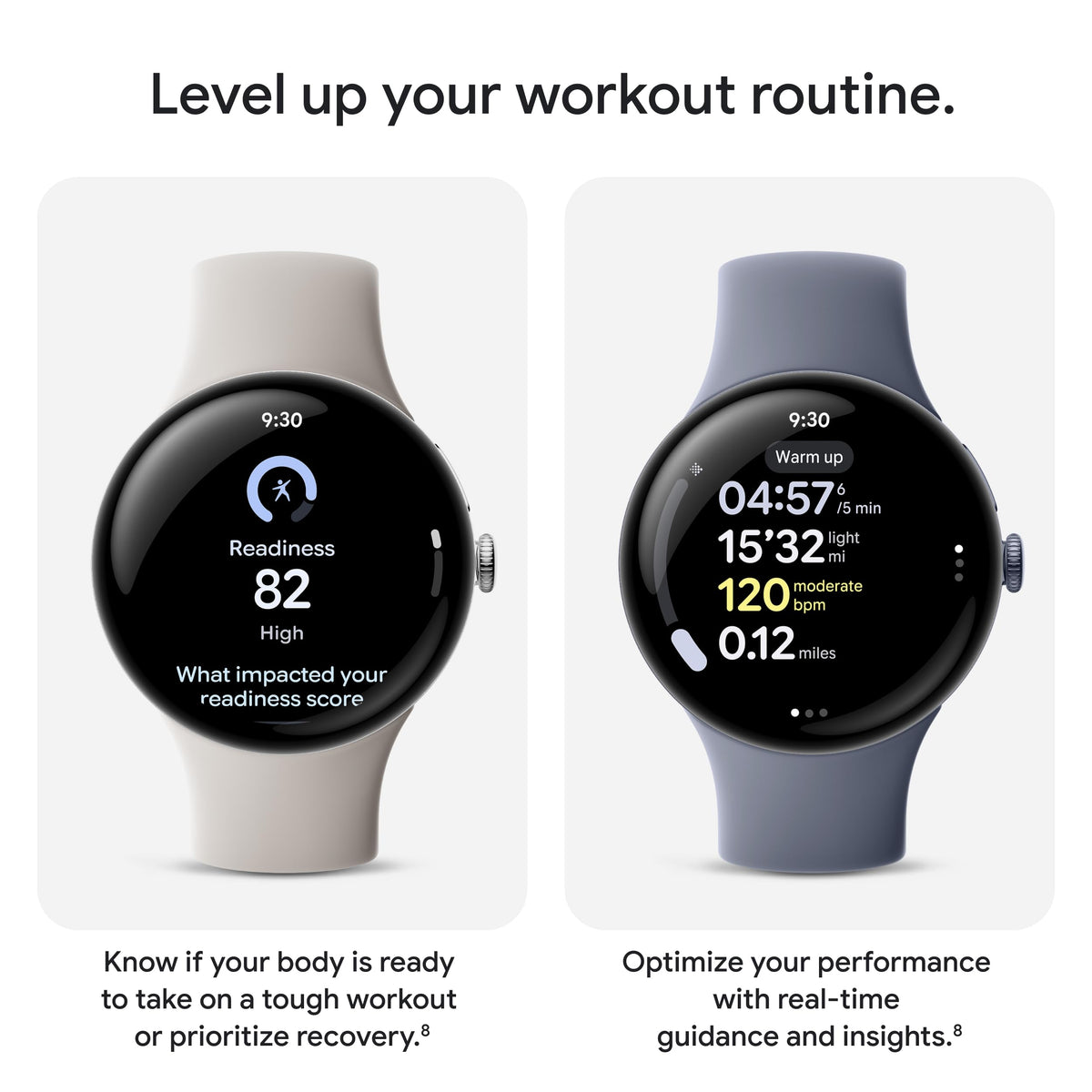 Google Pixel Watch 4, 45 mm, Satin Moonstone Case and Band, Wi-Fi