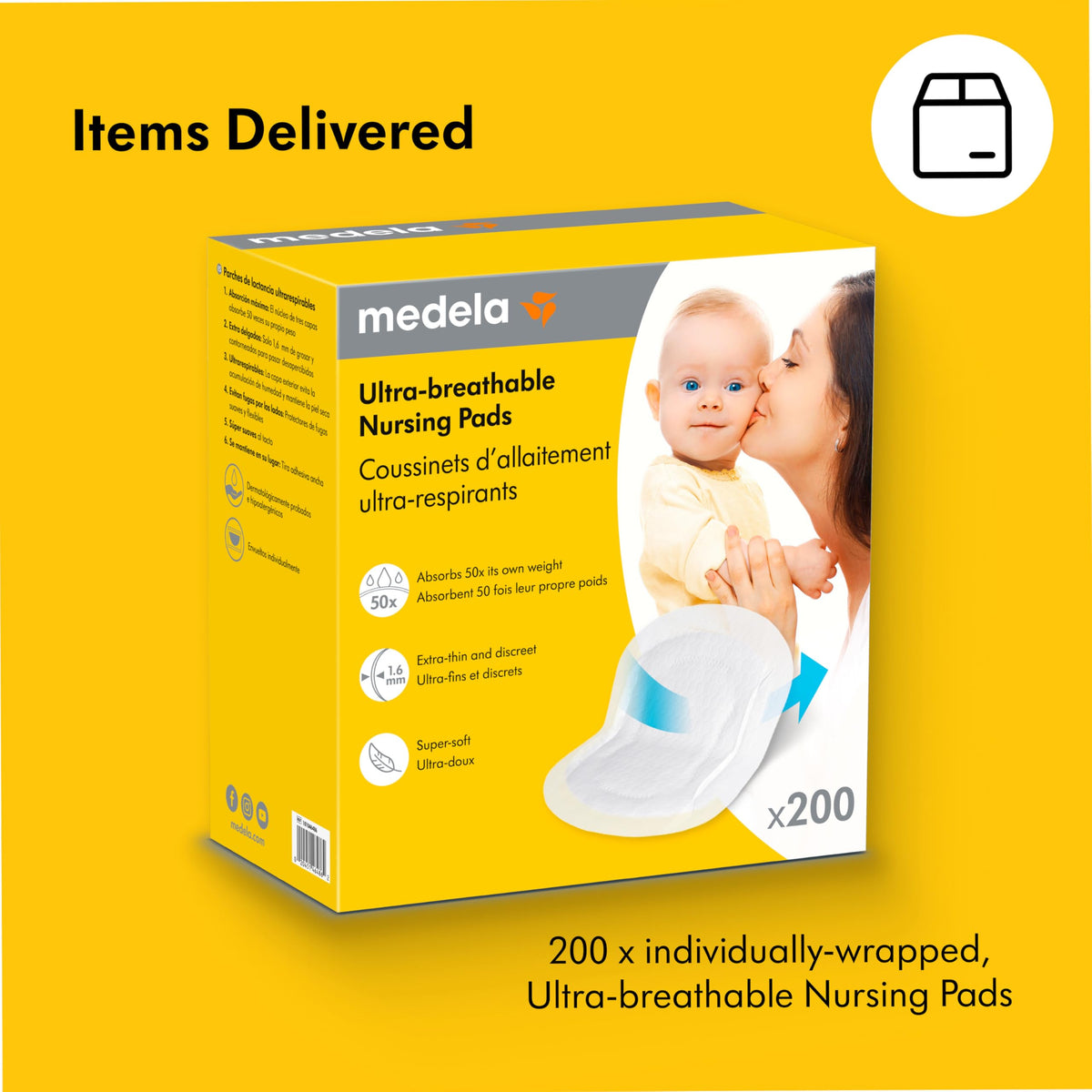 Medela Ultra-Breathable Nursing Pads, 200 Count