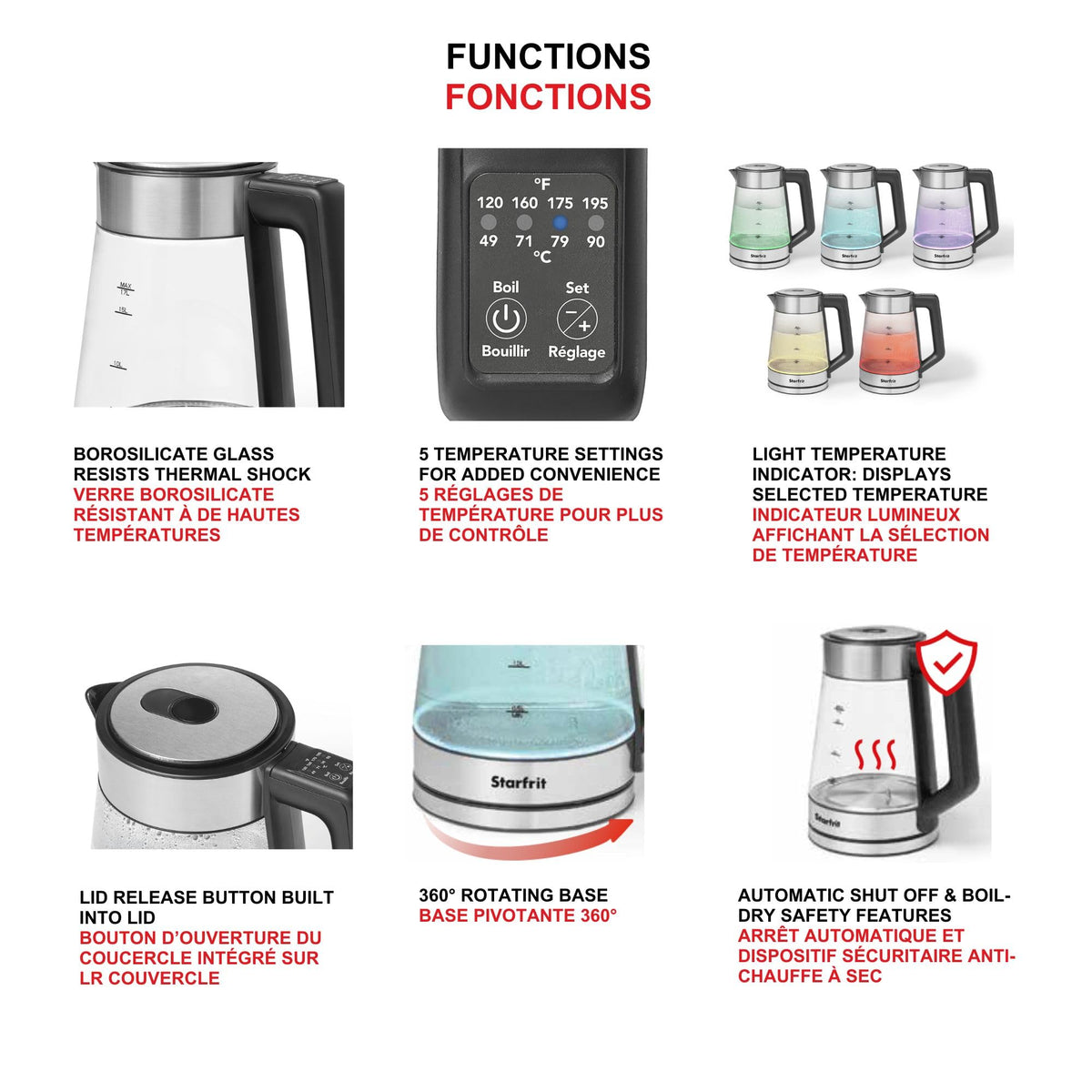 Starfrit Electric Glass Kettle, 1.7 L