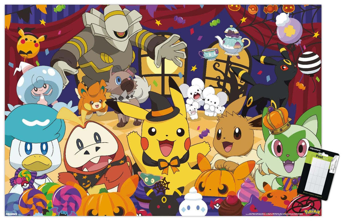 Pokémon: Halloween Party- Group Wall Poster, 22.4L" x 14.7W"