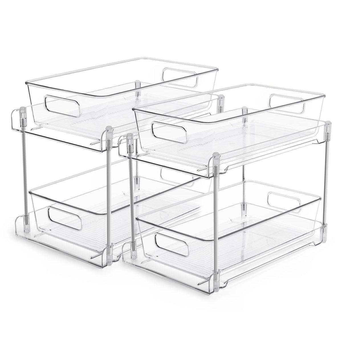 Vtopmart 2 Tier Clear Under Sink Organizers (2 Pack)