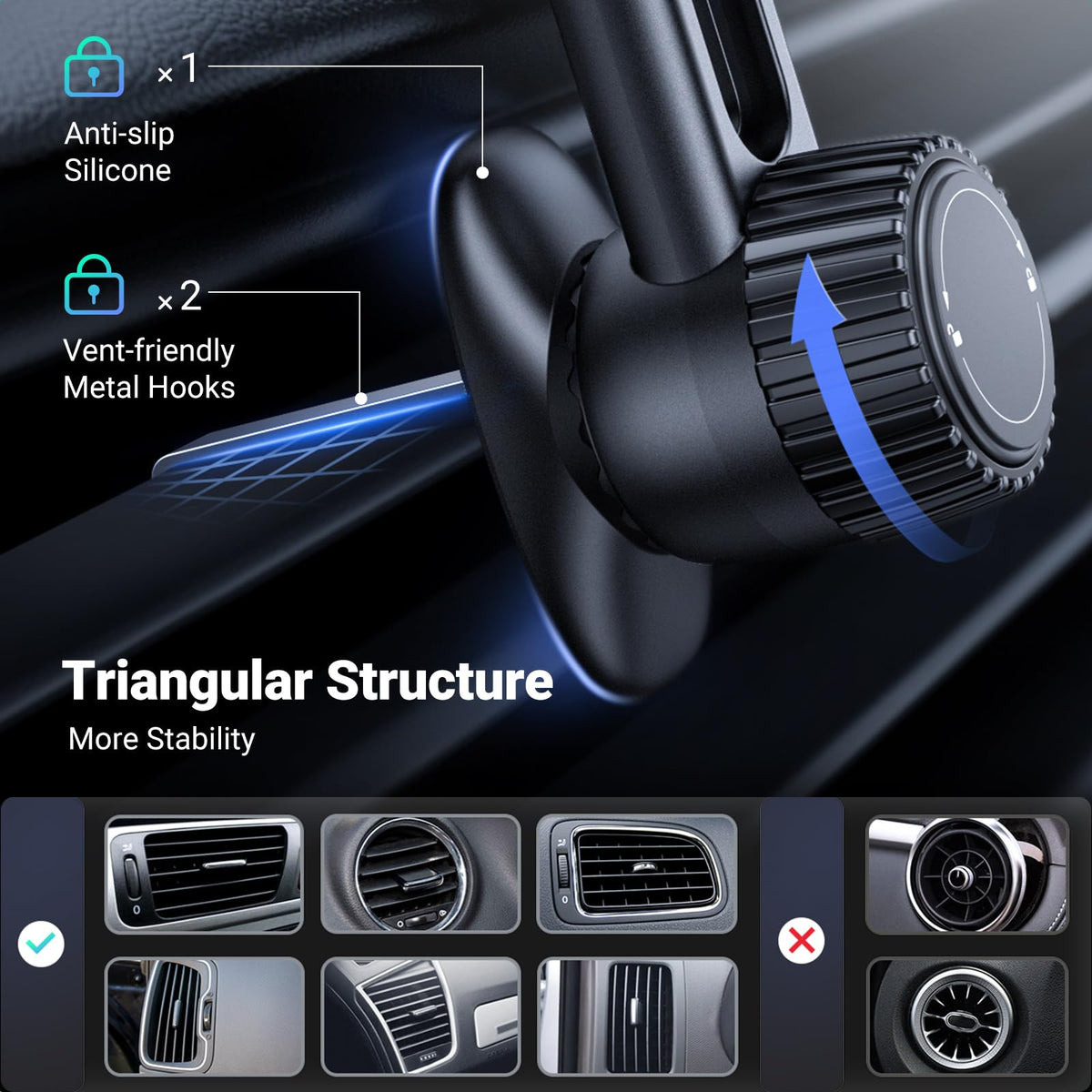 UGREEN MagSafe Car Phone Mount, Not Blocking Air Vent