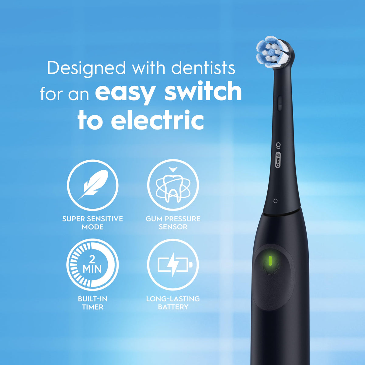 Oral-B iO2 Electric Toothbrush Twin Pack, Black & White