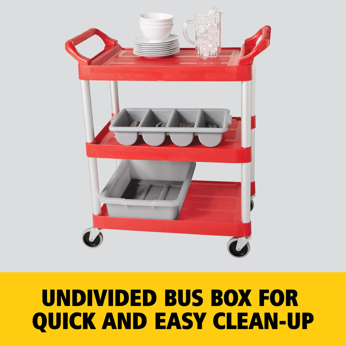 Rubbermaid Commercial Standard Bus/Utility Box, 4.6 Gallon, Gray