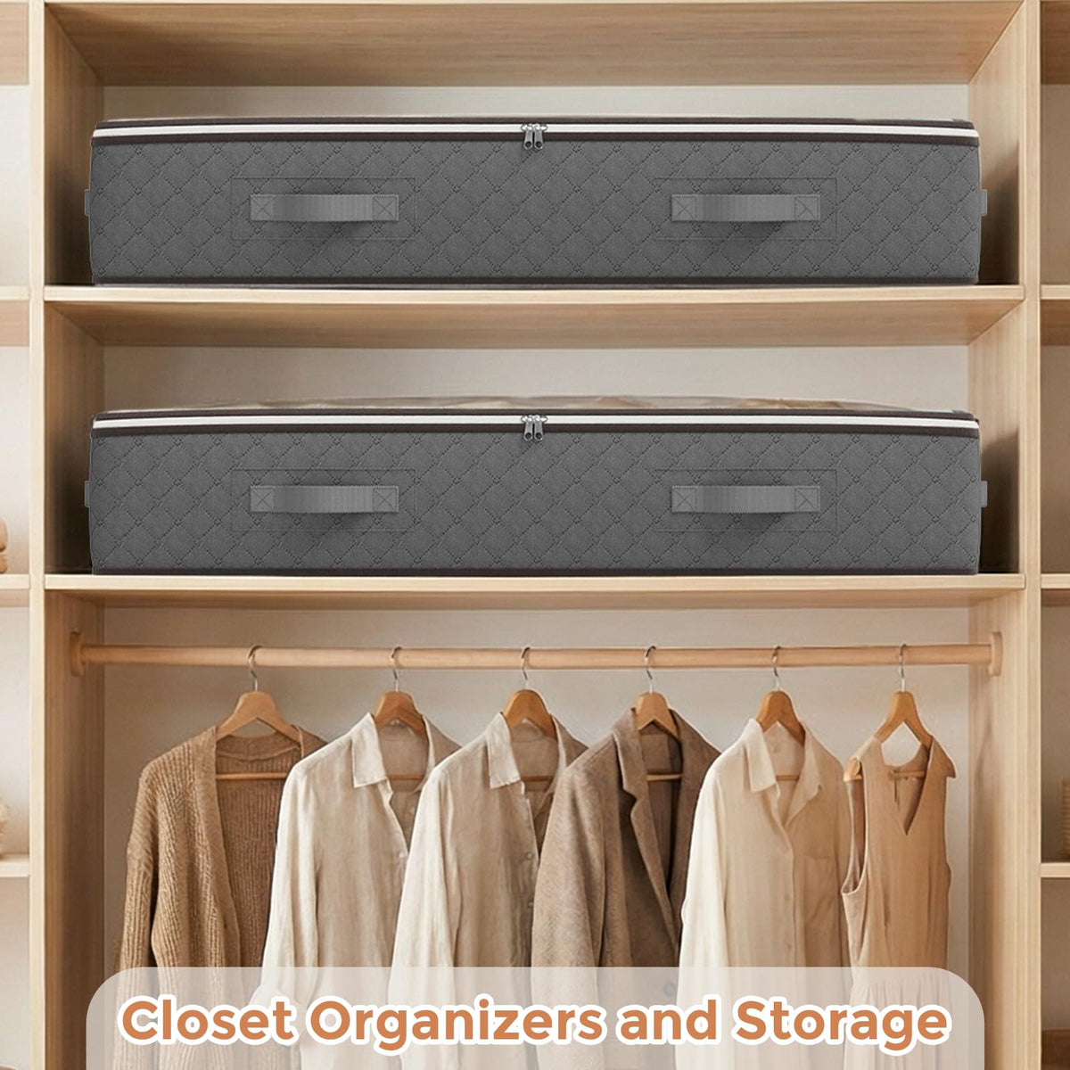 Budding Joy Foldable Under Bed Storage Containers, 90L