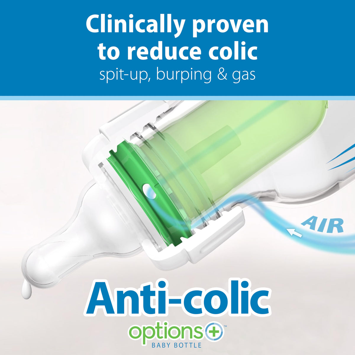 Dr. Brown's Options+ Anti-Colic Narrow Baby Bottles, 120 ml (4 Pack)
