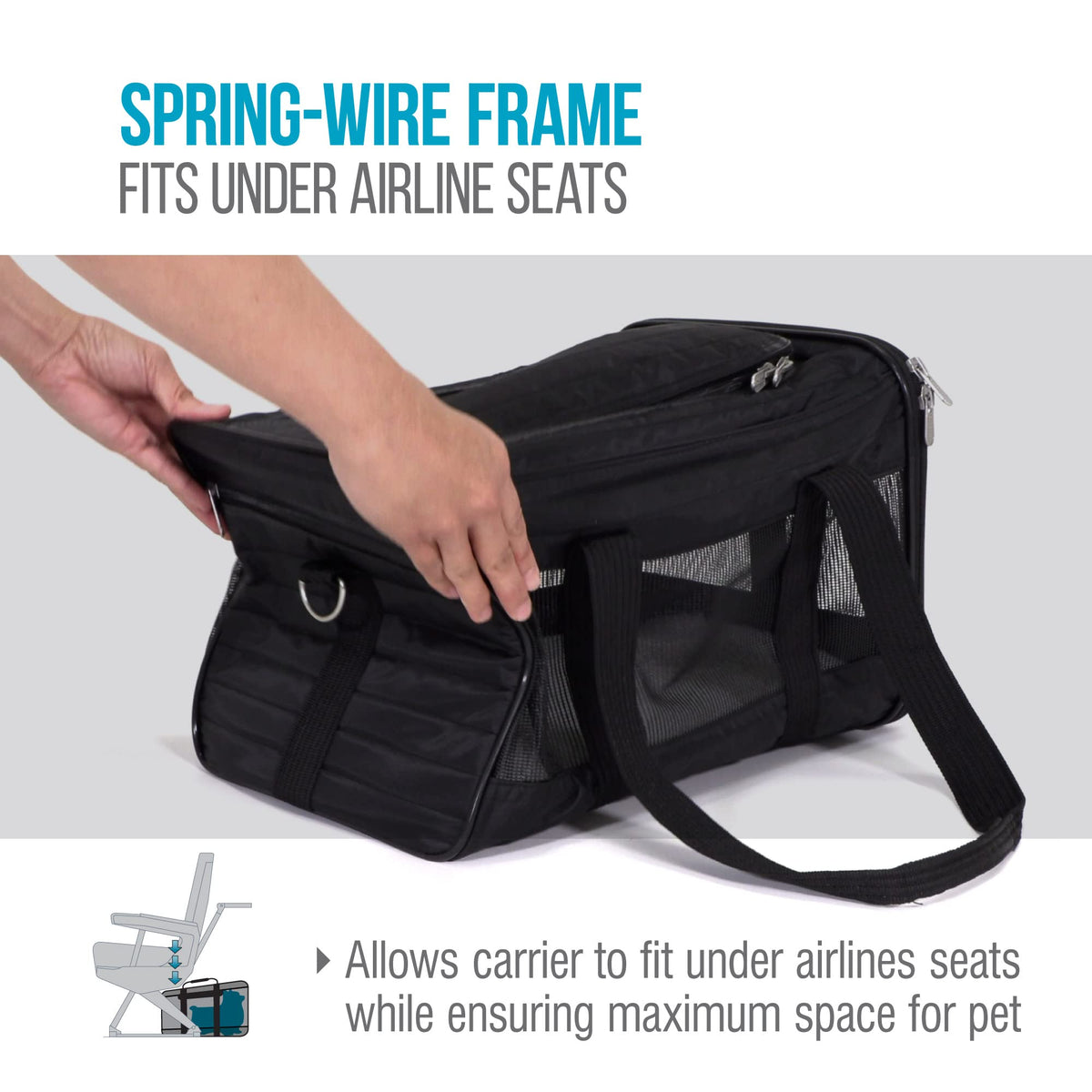 SHERPA Original Deluxe Airline Approved Pet Carrier, Medium, Black