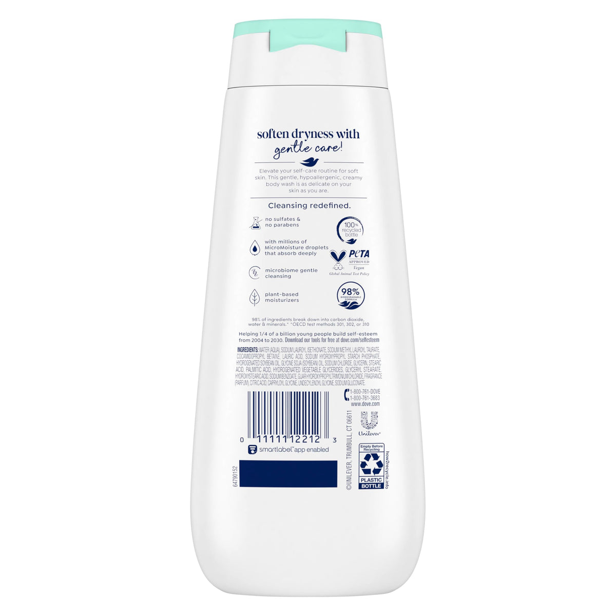 Dove Sensitive Skin Body Wash, 325 ml (4 Pack)