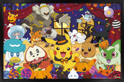 Pokémon: Halloween Party- Group Wall Poster, 22.4L" x 14.7W", Black Framed Version