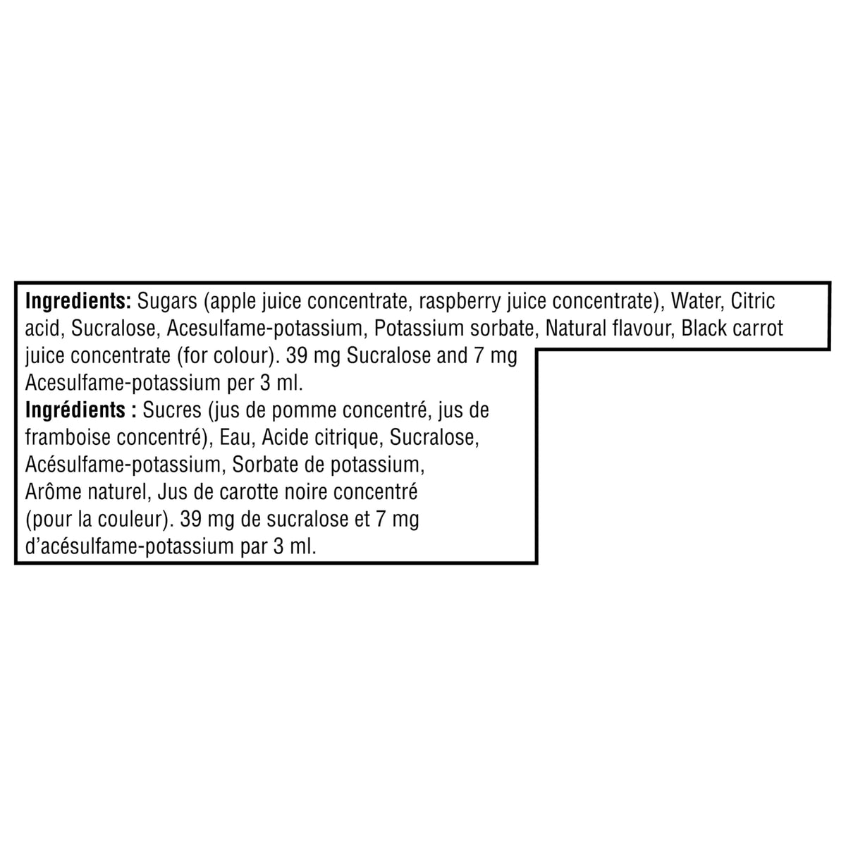 Nesfruta Raspberry Liquid Water Enhancer, 12 Bottles, 780 g