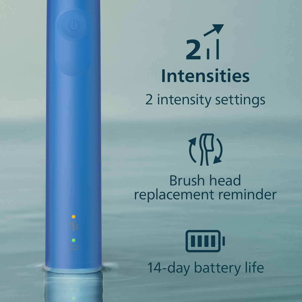 Philips Sonicare 4100 Electric Toothbrush HX3681/27, Azure Blue
