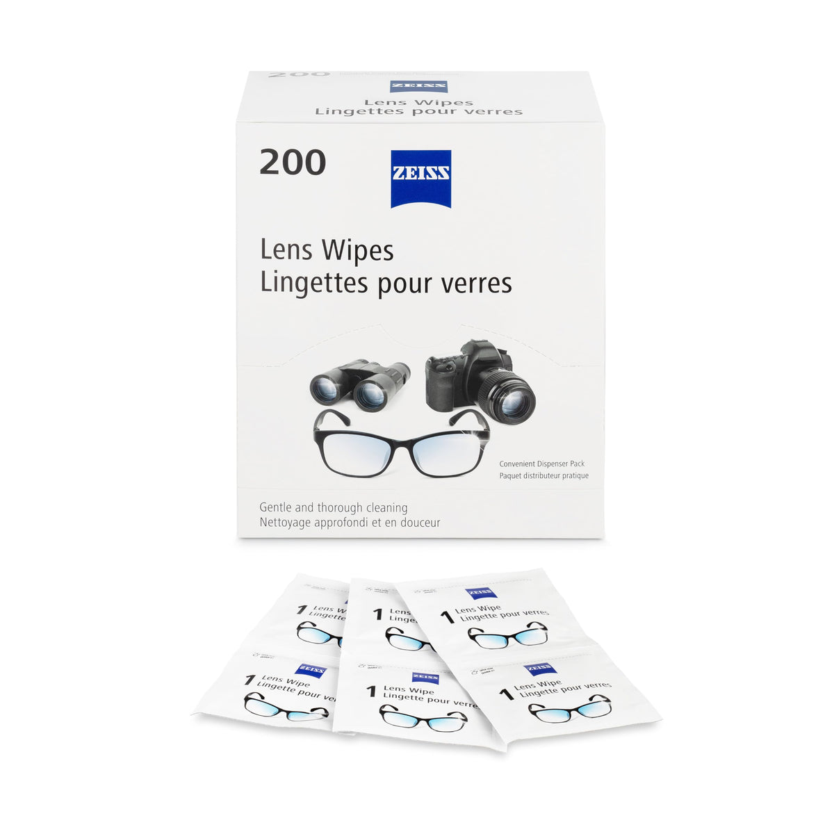 ZEISS Pre-Moistened Lens Cleaning Wipes, 200 Count