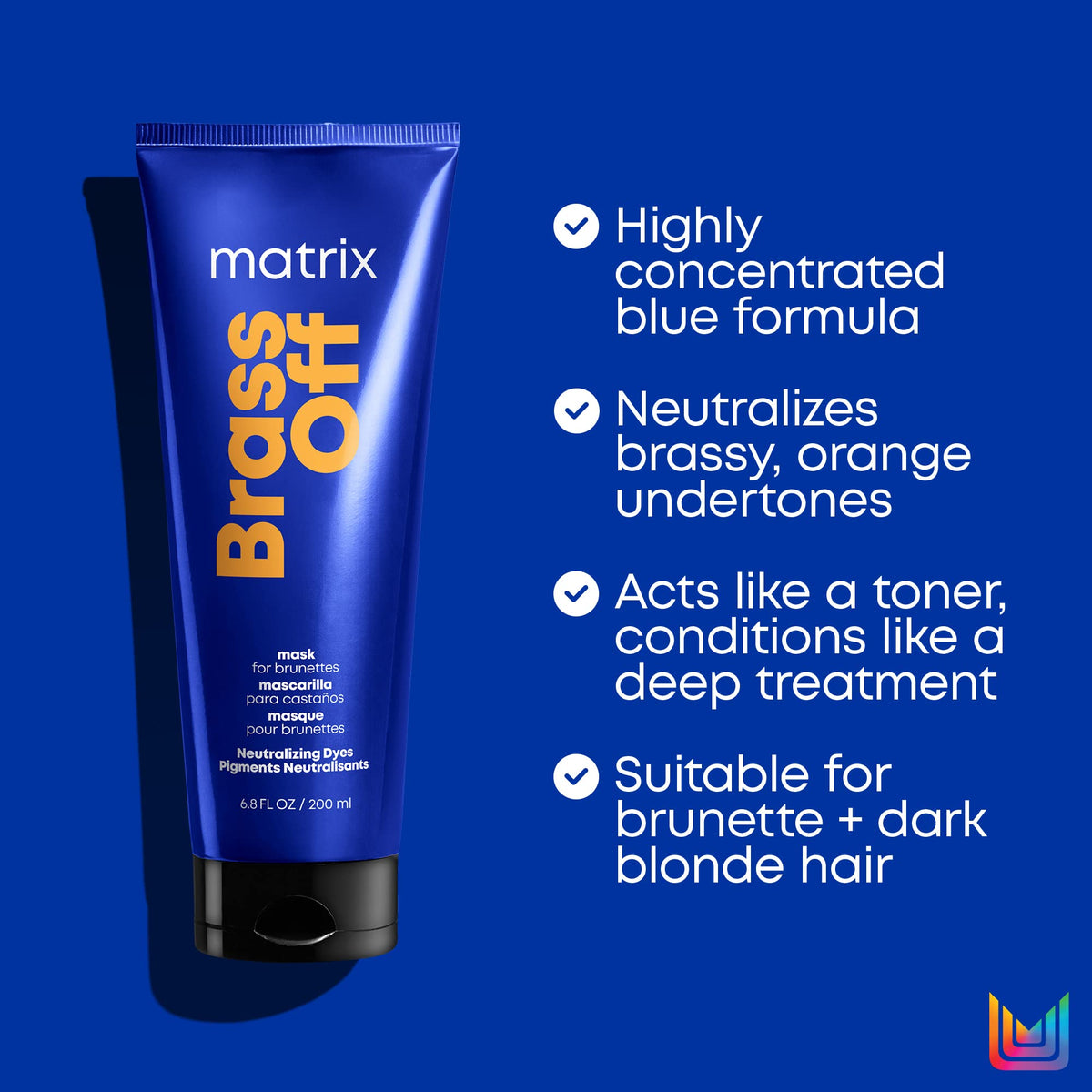 Matrix Brass Off Blue Hair Mask for Brassy Brunette Hair