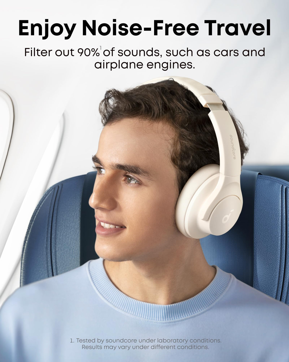 soundcore by Anker Q20i Hybrid ANC Wireless Headphones, White