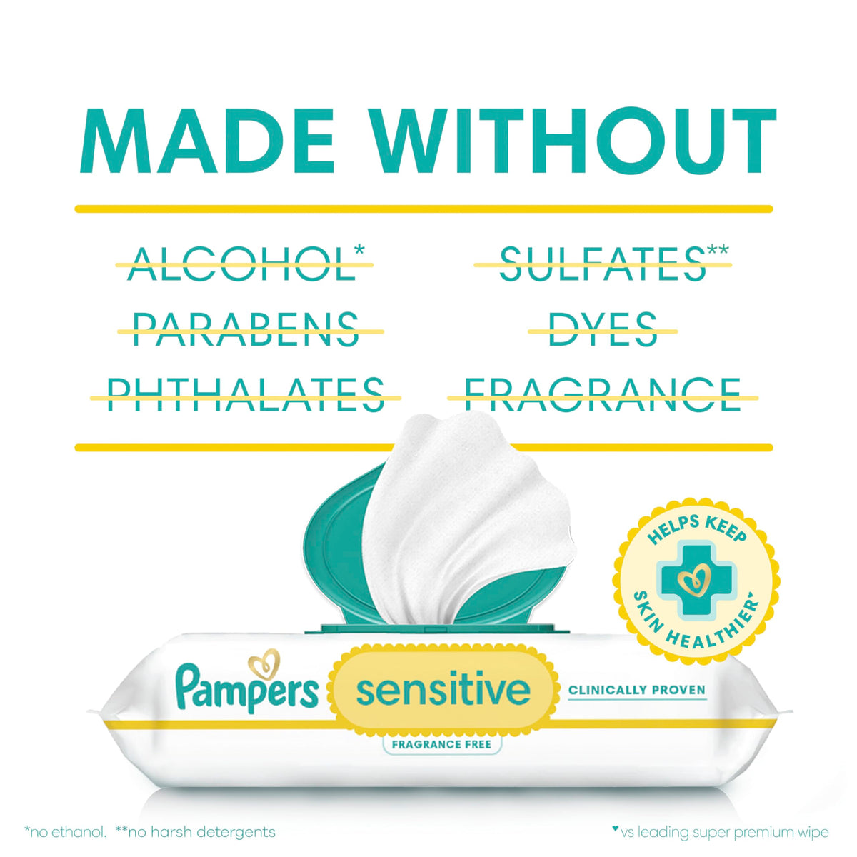 Pampers Sensitive Baby Wipes, 12 Pop-Top Packs, 1,008 Count