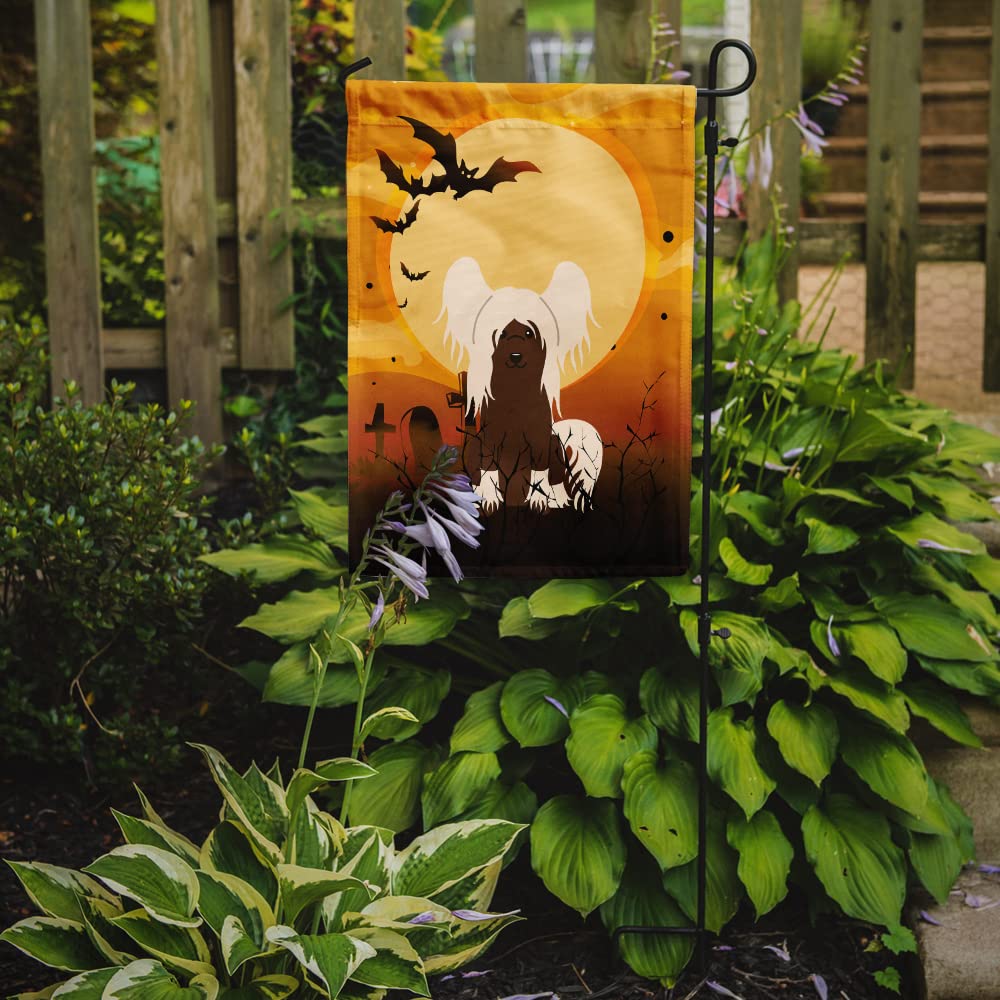 Caroline's Treasures BB4379GF Halloween Chinese Crested Cream Flag Garden Size