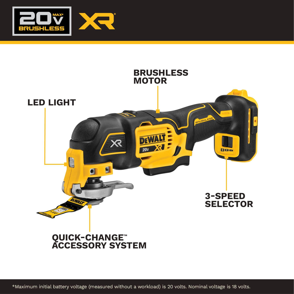 DEWALT 20V MAX XR Oscillating Multi-Tool Kit, DCS356D1