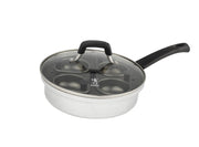 Henckels Non-Stick 4 Cup Egg Poacher with Glass Lid, Silver/Black