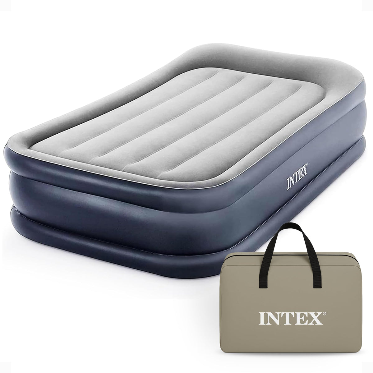 INTEX 64131ED Dura-Beam Plus Deluxe Air Mattress, Twin