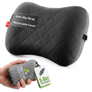 Hikenture Inflatable Camping Pillow with Removable Cover, Black
