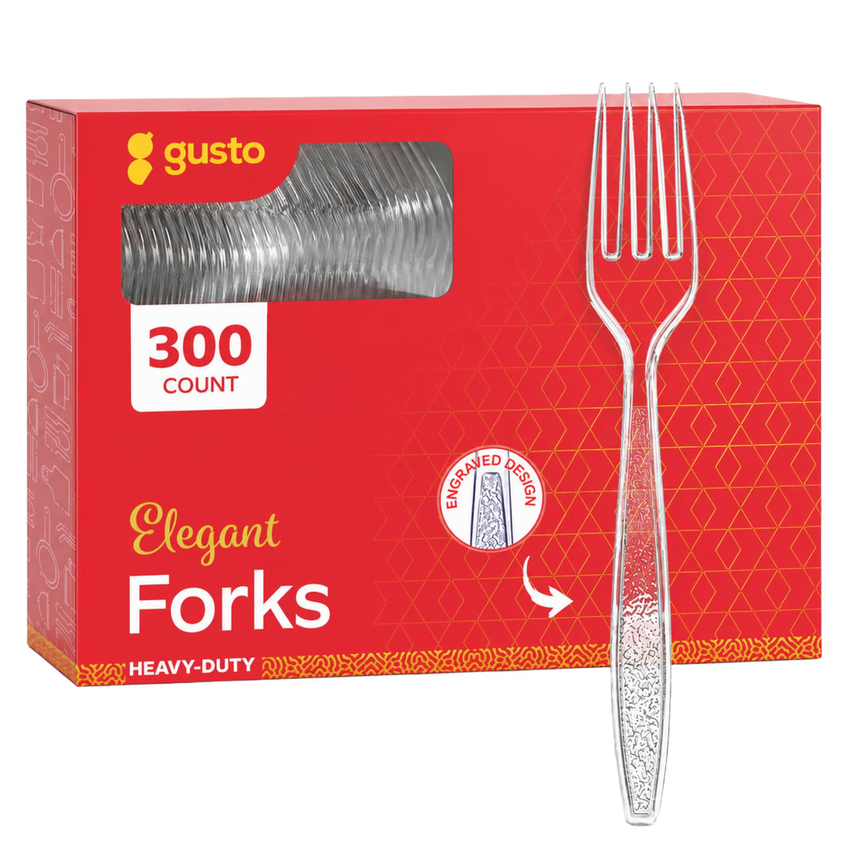 Gusto Heavyweight Clear Forks, 300 Pack