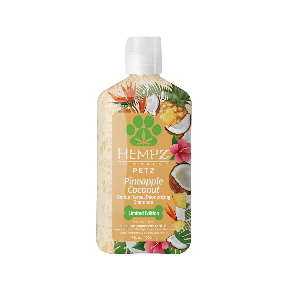 Hempz Deodorizing Pet Shampoo, Tropical Coconut, 17 oz