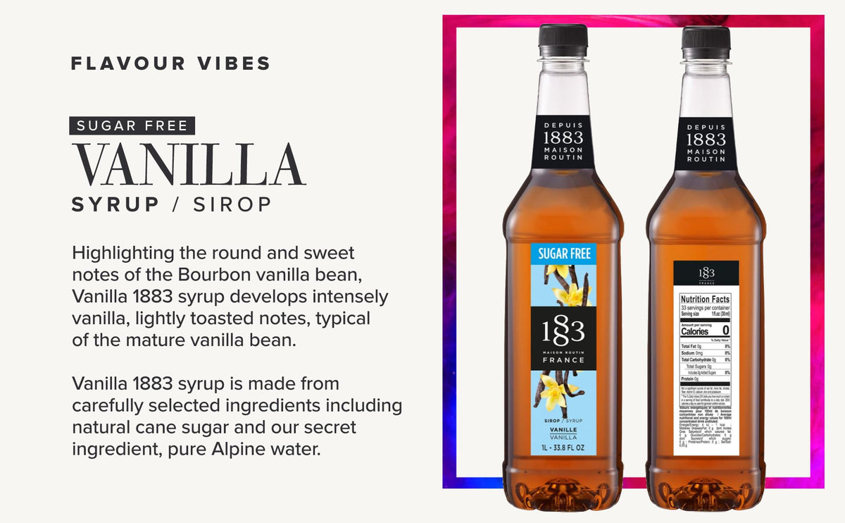 Maison Routin 1883 Sugar Free Vanilla Syrup, 1000 mL