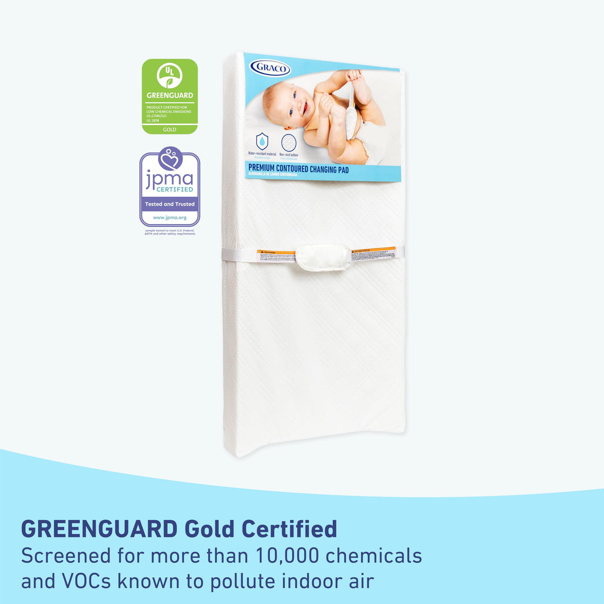 Graco Premium Contoured Baby Changing Pad, Water-Resistant, Non-Skid