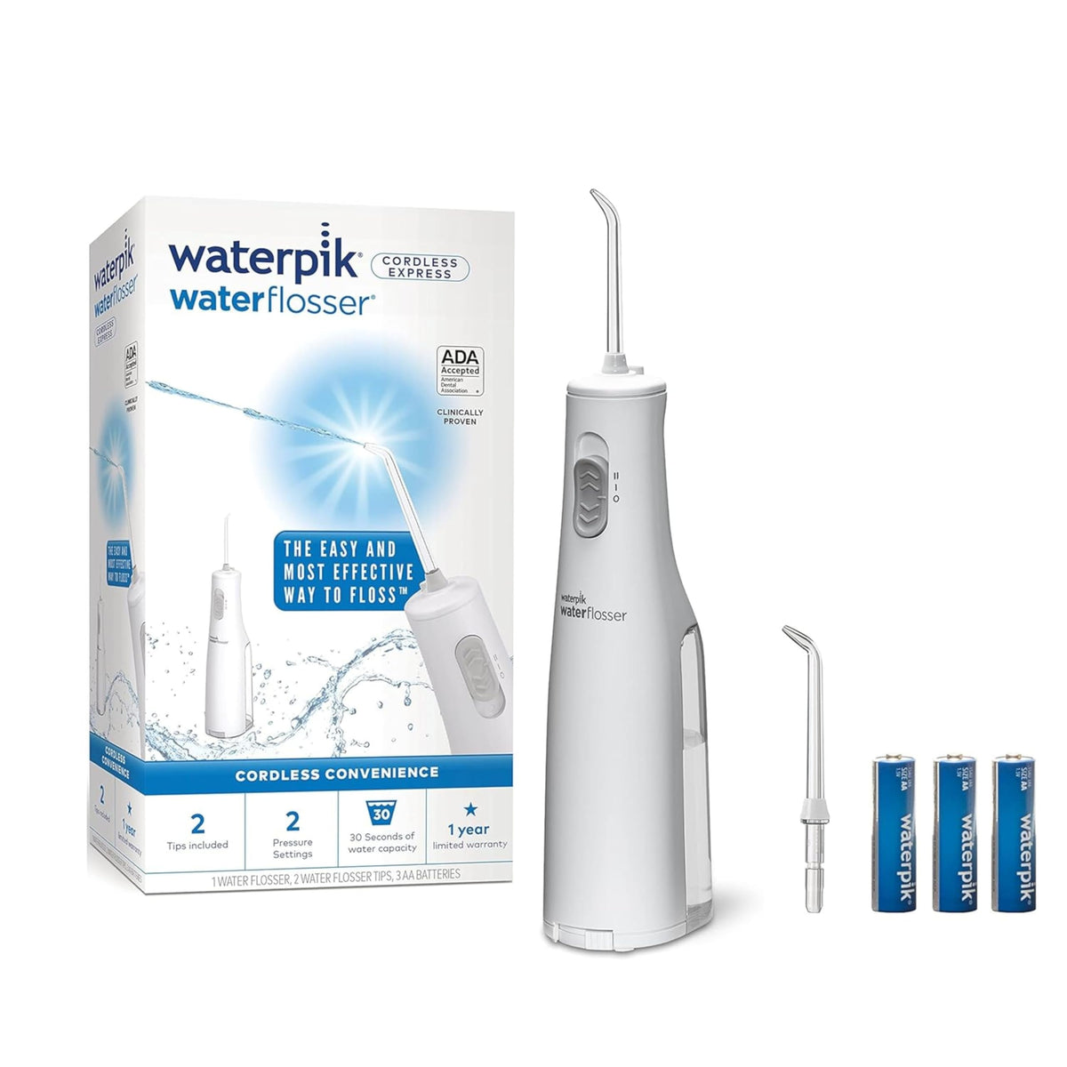 Waterpik Cordless Express Water Flosser WF-02, White