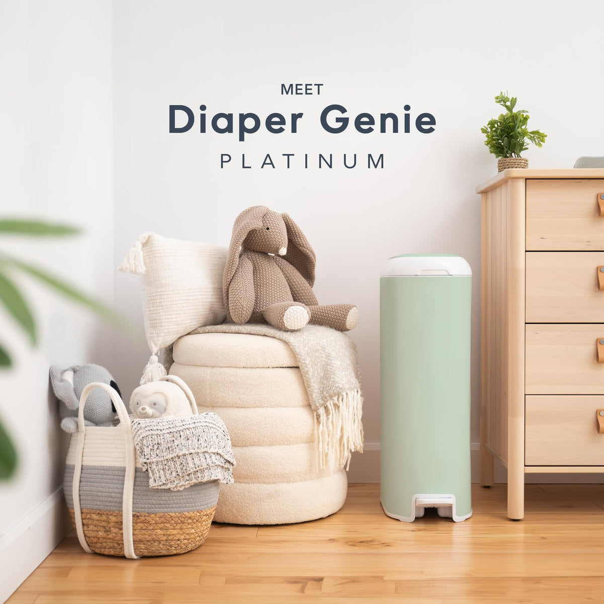 Diaper Genie Platinum Pail with Easy Roll Refill, 18 Bags