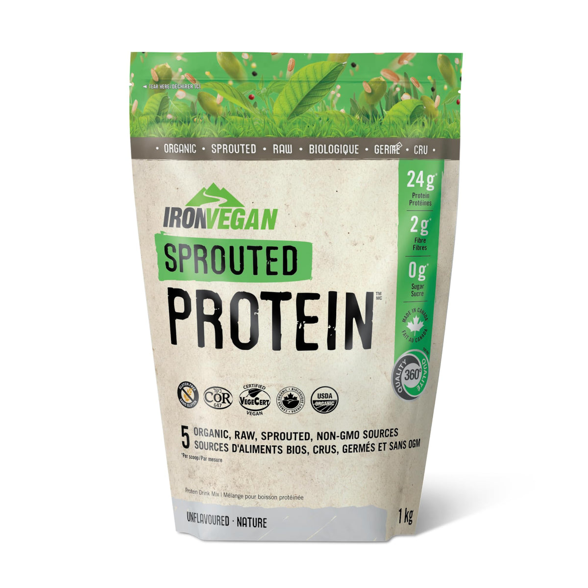 Sprouted Protein, Unflavoured, 1kg, Beige