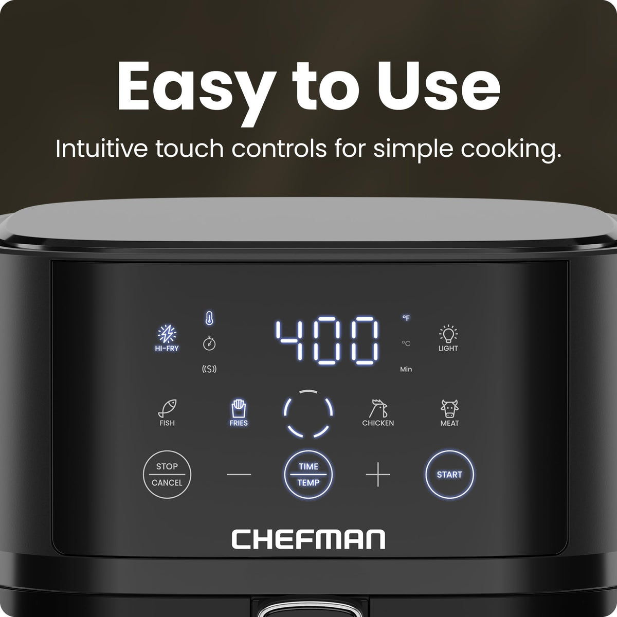 Chefman Air Fryer with Hi-Fry Technology, 4 QT, Black