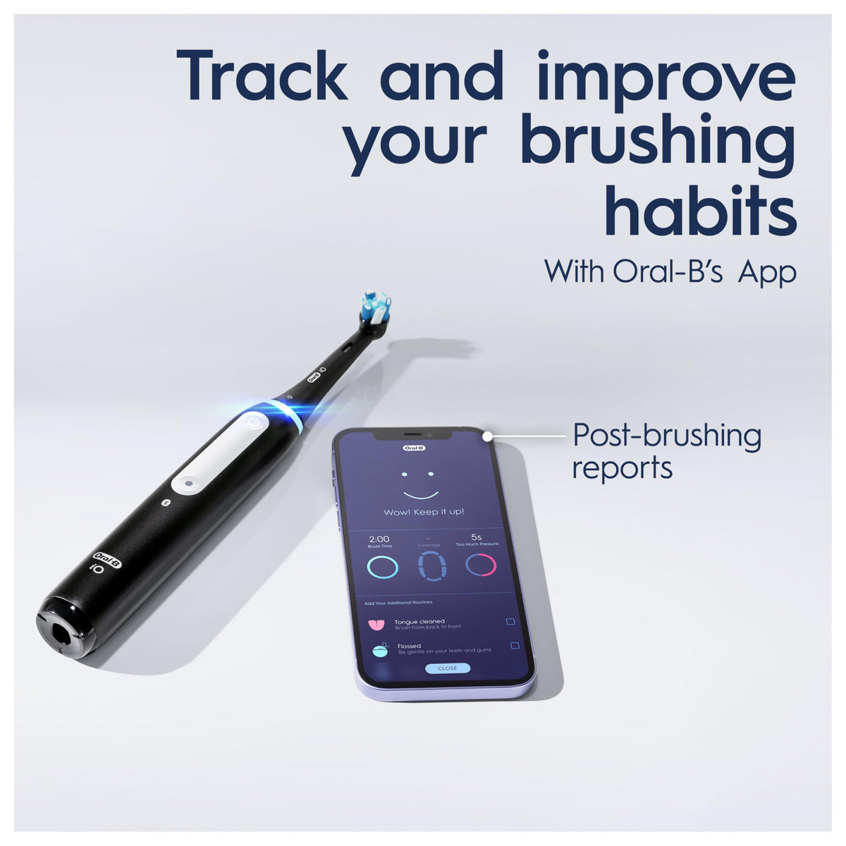 Oral-B iO4 Electric Toothbrush, Black, with Travel Case