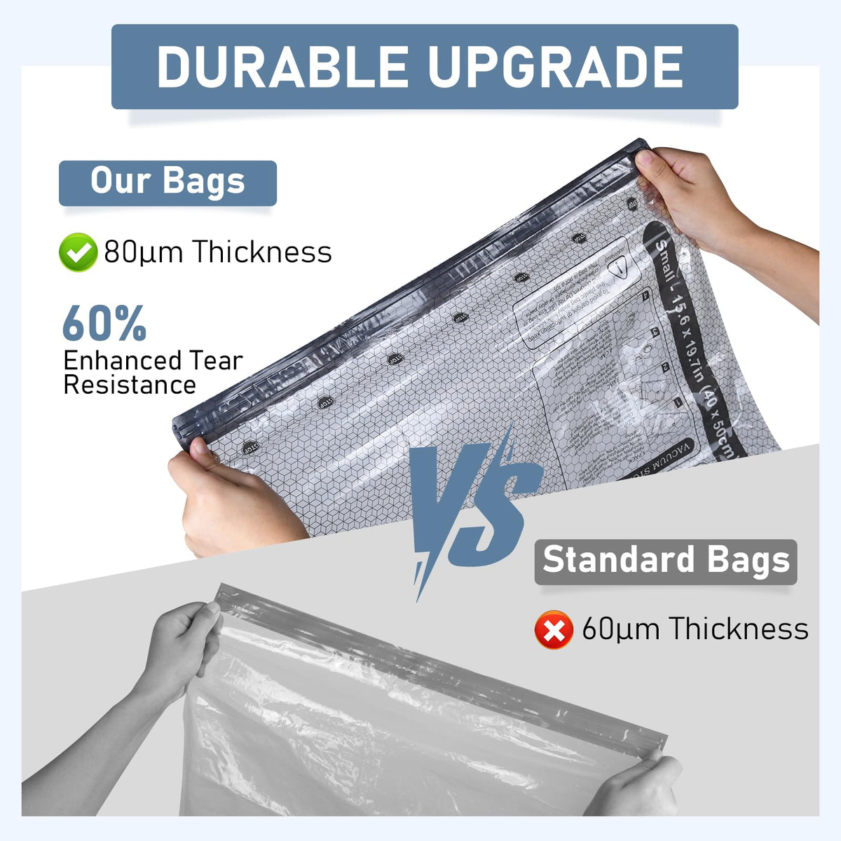 BlazeHold Travel Vacuum Bags with Rechargeable Pump, 20 Pack