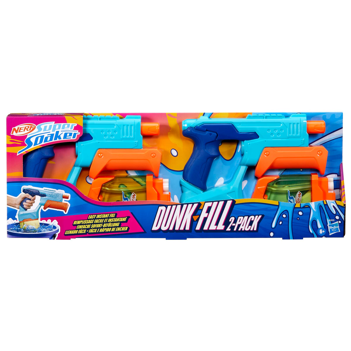 Nerf Super Soaker Dunk-Fill 2-Pack, 10.1 Fluid Ounce Tanks, Ages 6+