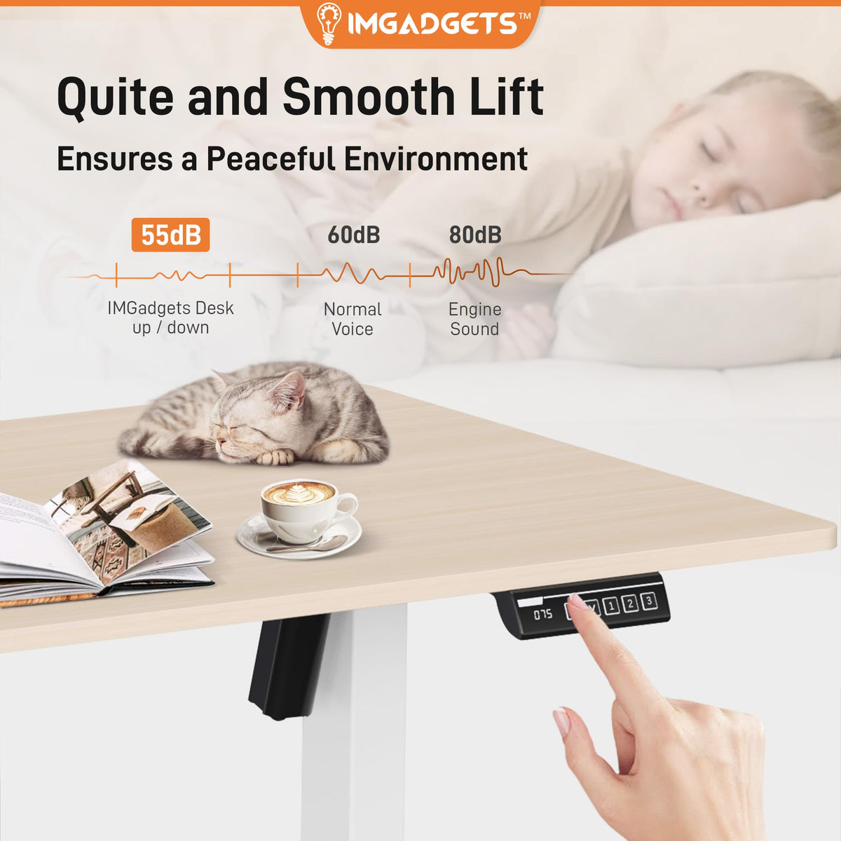 IMGadgets Electric Standing Desk, 47" x 24"
